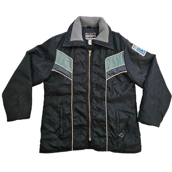 VTG 80's Arctic Cat Arcticwear Mens L Jacket Black Olympic Winter